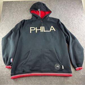 VTG NBA PHILA 76ers Nike Team Center Swoosh Sweatshirt Mens XXL Hoodie Y2K